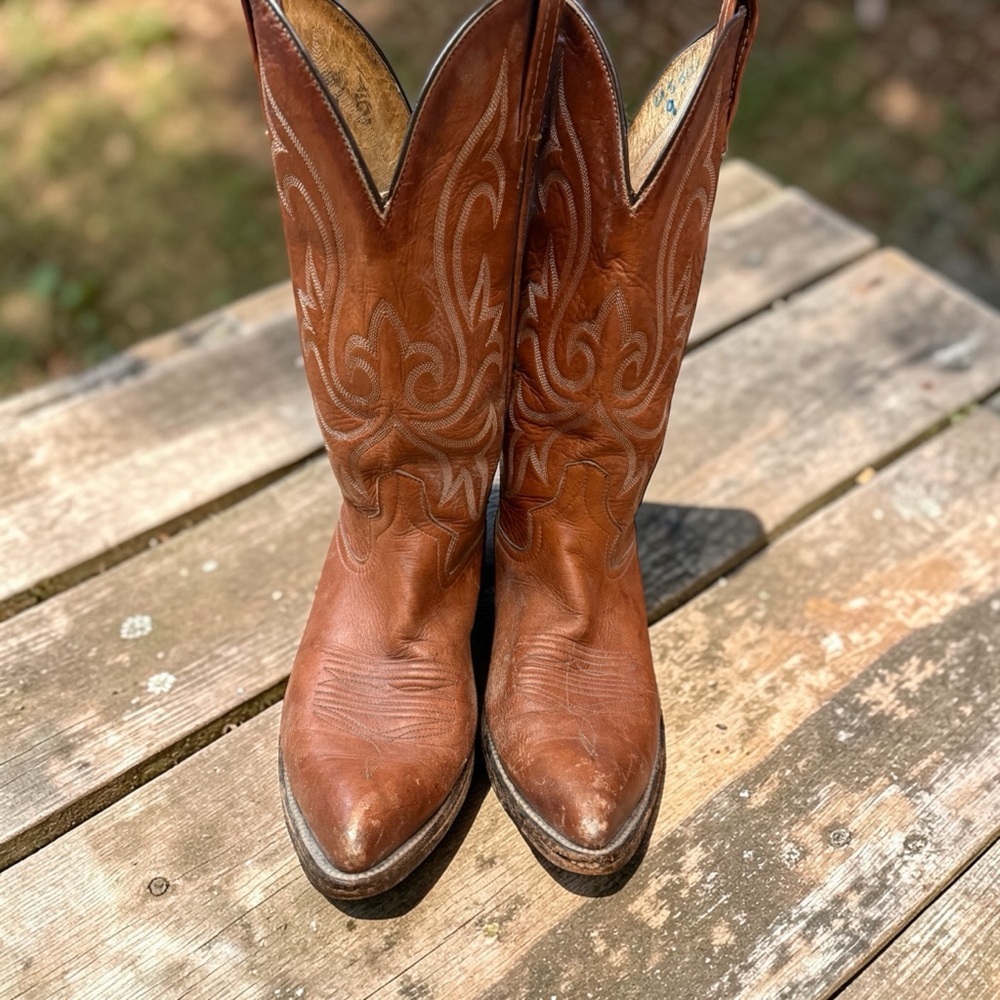 Vaquero Tan Leather cowboy boots Boots size 9 - Picture 2 of 8
